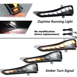 BINQIGOO LED Side Mirror Marker Light for Infiniti Q50 Q60 Q70 QX50 QX60 Indicator Lamps DRL Dynamic Turn Signal Upgraded Mirror LED Blinker Replacement (Clear lens)