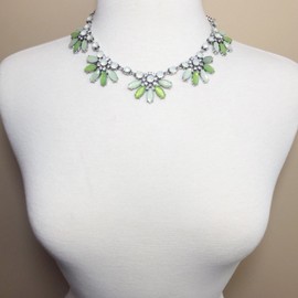 Gypsy Jewels Unique Cluster Flair Statement Boutique Style Necklace & Earrings Set - Assorted colors (Green Tones)