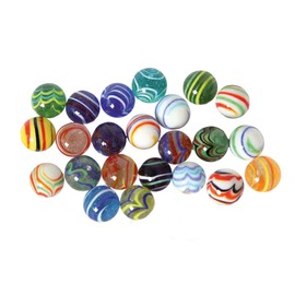 Glass Marbles Strips Mix of 20 mm 24 Pieces
