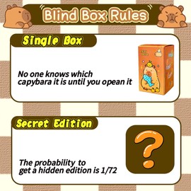 1Pcs Capybara Series Blind Box Figures, Random Design Cute Roly-Poly Capybara Action Figures, Mystery Bag Collectible Toys Wobbler Statue Home Decorations Birthday Gifts for Boys and Girls Single Box