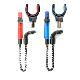 2 x Bobbins Bite Indicators 2 x Rod Rest Set Carp fishing Tackle for Bite Alarms (Red & Blue)