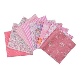 RayLineDo 10pcs 12 x 12 inches (30cmx30cm) Print Pink Series Fabric Bundle Squares Patchwork DIY Sewing Scrapbooking Quilting Pattern Artcraft Collection B