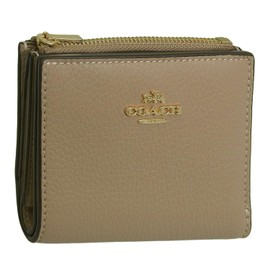 Coach CM315 Women's Bi-Fold Wallet Compact Outlet Brand Leather PBL Leather BIFOLD Wallet CM315, Taupe