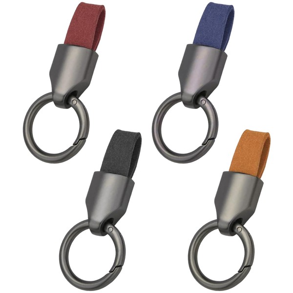 FFDHWU 4 Pieces Car Keychains, Creative Keychains, Simple Keychains, Leather