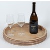Carah & Cossh Round Wooden Serving Tray, Whitewashed Round Decorative