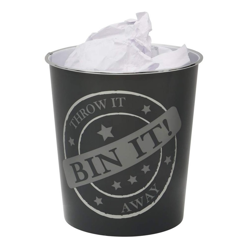 JVL Small Bin It Waste Paper Bin, 24.5 cm x