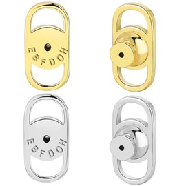 EBFDOH Earring Backs for Droopy Ears,4pcs Sturdy Double U Shape Earring Lifter Backs for Heavy Earrings Locking Earring Backing Replacements for Studs Large Backers for Stretch Earlobes,Mixed Color