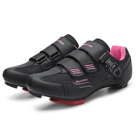 Womens Cycling Shoes Compatible with Peloton Bike Clip in Ladies Indoor Cycling Road Bike Bicycle Riding Biking Shoes, Pre-Installed Delta Cleats Size 8.5 Pink