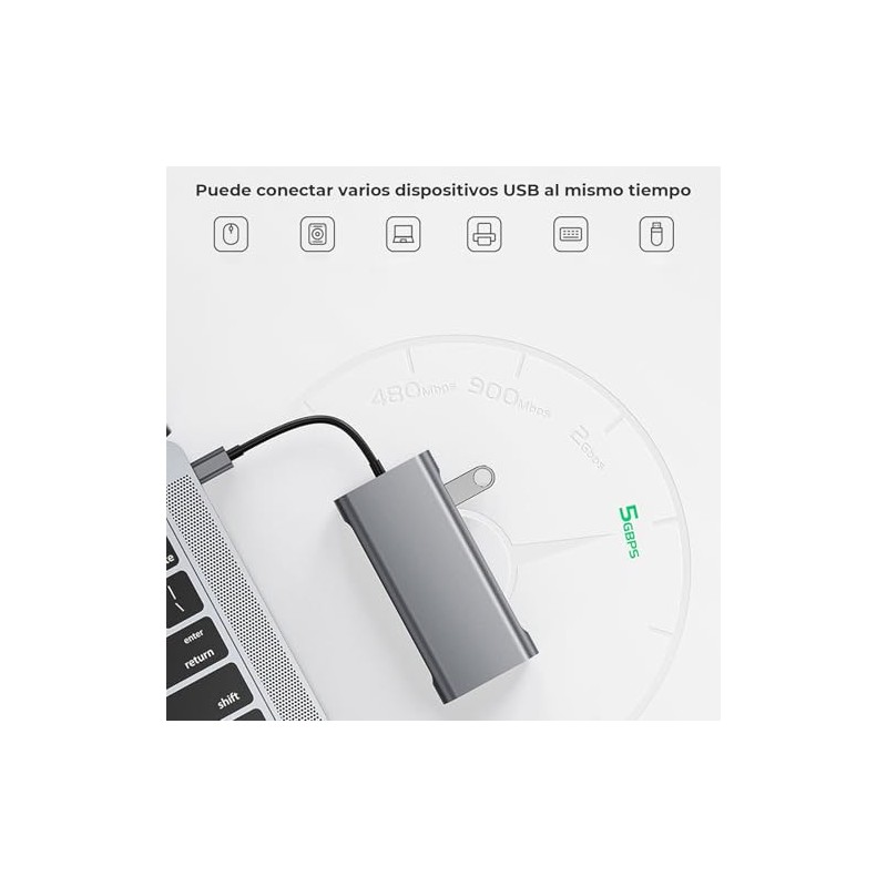 HUB USB C, 11 en 1 Adaptador Tipo C a