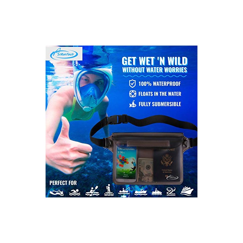 AiRunTech Waterproof Pouch and Fanny Pack Set for Water Activities