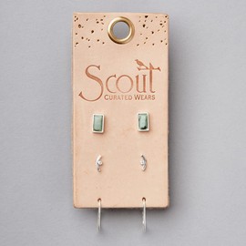 Scout Curated Wears - Courtney Stud Trio- Silver/African Turquoise