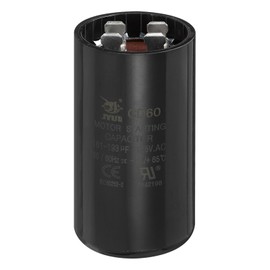 sourcing map CD60 Capacitor 161-193 UF/Mfd, 125 VAC CD60 Run Motor Start Capacitor for Electric Fan Motor Starting Well Pump, Black