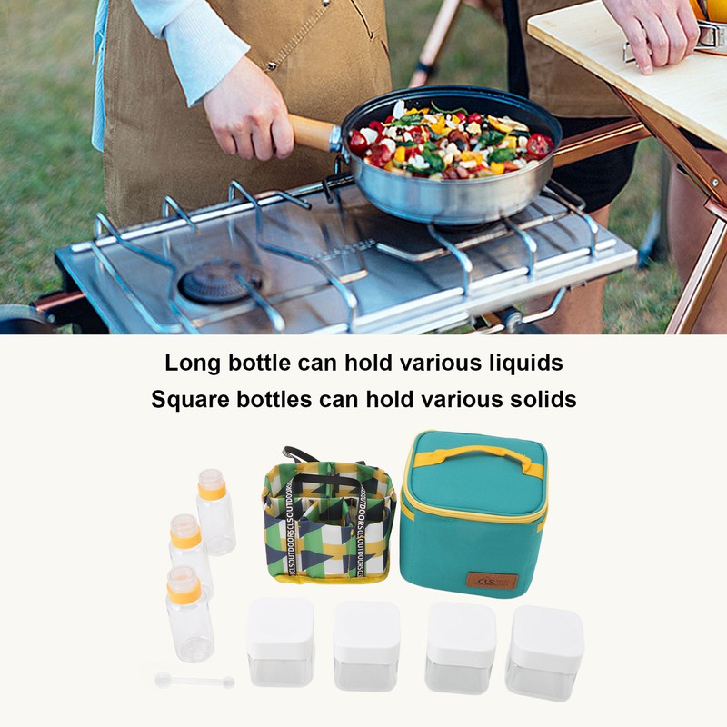 Spice Containers 7 Boxes Portable Seasoning Box for Outdoor BBQ