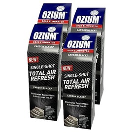 Ozium Air Sanitizer, 2 oz Car Fogger: Single-Shot Smoke Odor Eliminator & Car Air Freshener (Carbon Black, 4 Packs)