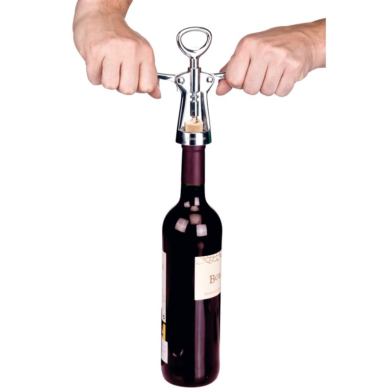 Tescoma Korkenzieher, Plastik, dunkelrot/Silber, 6.2 x 6.2 x 21.7 cm