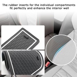 YEE PIN YEE PIN 2023 Taigo Polo AW Gummimatten V W Polo MK6 2018-2022 /Taigo Nivus 2021+ Zubeh?r Interieur rutschfeste Matten fr Mittelkonsole Aufbewahrungsbox Polo AW Taigo Innenausstattung (Wei?)