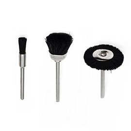 Soft Bristle Cup Wire Brush Set, 30 Pieces Cleaning and Polishing Accessories 3mm (1/8") Shank Rotary Drill Bit Tool (Pig Bristle)