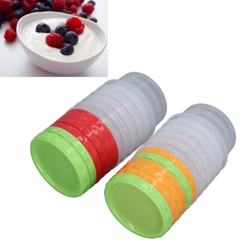 12 Sets 1 Cup Containers 8oz Stackable Reusable Round Plastic
