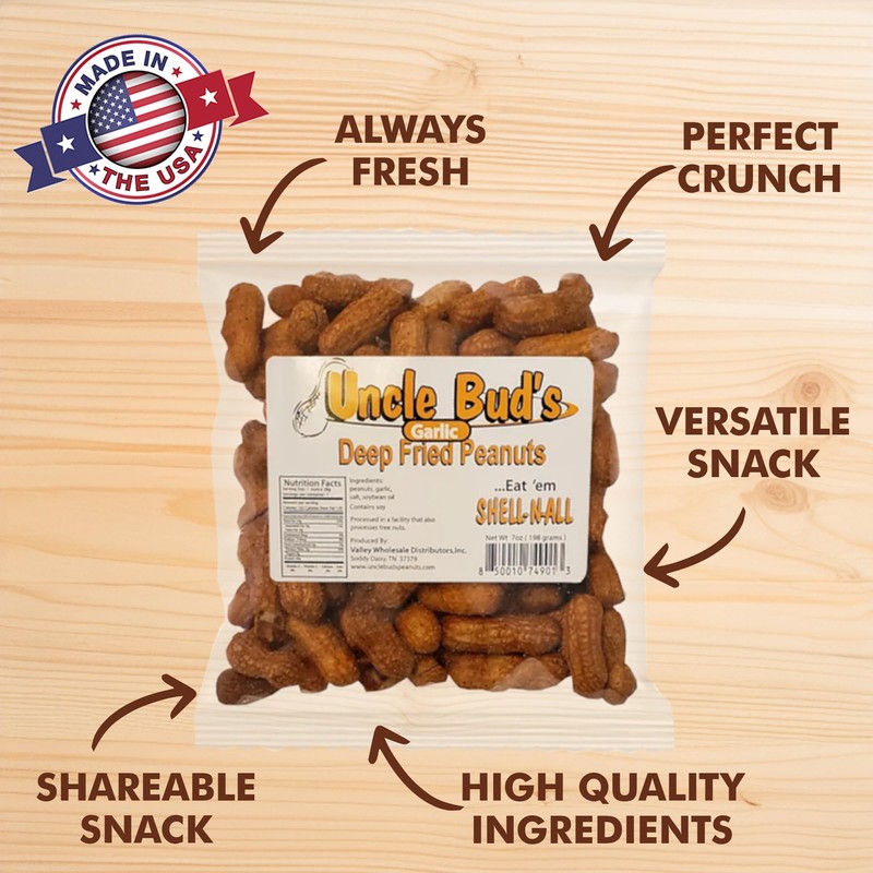 Uncle Bud's Deep Fried Peanuts In Shell (6-Pack), Mixed Nuts