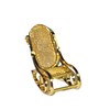 Gold Plated Miniature Rocking Chair for Shadowbox. Dollhouse Size.