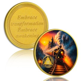 YRCKUDZKG Steam Train 3 Year Sobriety Coin - Embracing Transformation and Awakening AA Coin, Alcohol Free Recovery Chip with Token Capsule, Inspirational Sobriety Gifts for Men & Women