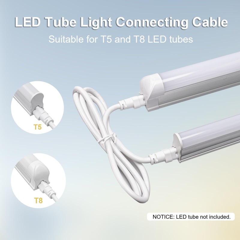 DiCUNO T5 T8 Tube Light Extension Cords 4.9FT, Female to