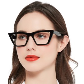 MARE AZZURO Cat Eye Reading Glasses Women Oversized Readers 1.0 1.25 1.5 1.75 2.0 2.25 2.5 2.75 3.0 3.5 4.0 5.0 6.0 (Black, 2.50)