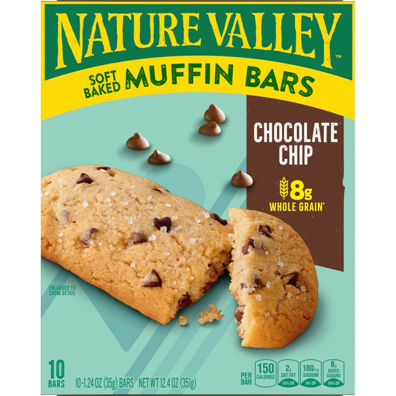 Nature Valley Soft Baked Muffin Bars, Chocolate Chip, Snack Bars,