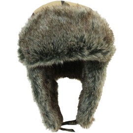 Faux Fur Camo Coloured Ushanka Style Hat (Large (58/59))