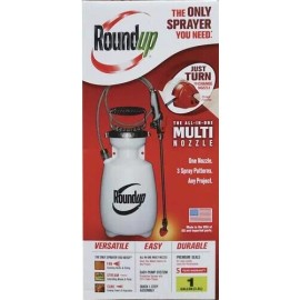 Roundup 1 Gallon Multi Use Hand Pump Chemical Garden Lawn Tank Sprayer 3 Pattern Spray