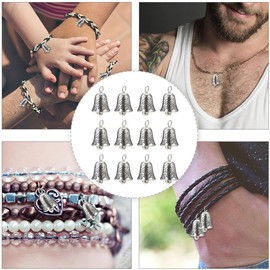 EXCEART Silver Alloy Bell Charm 40Pcs Bell Pendant Crafts Christmas Tree Engravel Carved Decoration Antique Bulk Pendant Clasp for Necklace DIY Jewelry Making