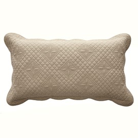 Calla Angel Sage Garden Luxury Pure Cotton Matelasse Quilted Pillow Sham, King Pillow, 20x36, Coffee