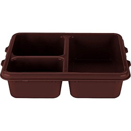 Tray-On-Tray Meal Delivery, 3-Compartments, 8-11/16''L X 6-5/16''W X 1-7/8''D, Co-Polymer, Brown (24 Pieces/Unit)