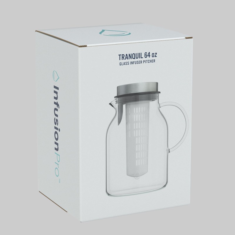 Infusion Pro Glass Fruit Infuser Water Pitcher, Heat Resistant for