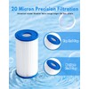 DAYEAR 20 Micron Pleated Sediment Filter 5"x2.5" (16 Pack) Replacement