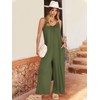ANRABESS Women Summer Casual Sleeveless Spaghetti Strap Boho Wide Leg