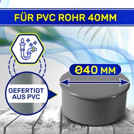 PVC Sleeve Plug Diameter 40 mm for Waste Water Pipes MONTERAL
