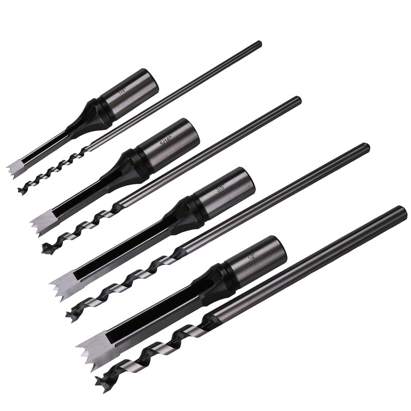 Square Hole Drill Bits for Wood,4pcs Woodworking Square Mortise Drill