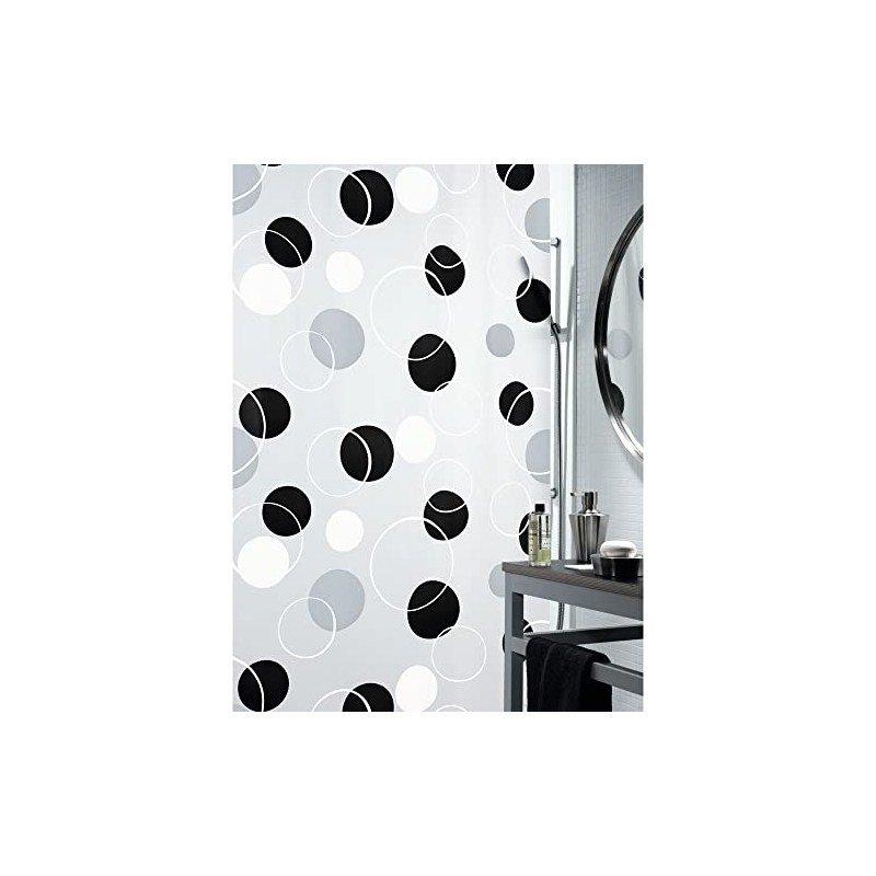Spirella Bubble PEVA Opaque Plastic Shower Curtain, 180 x 200