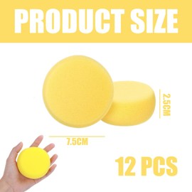 12 PCS Yellow Round Painting Sponges Yellow Artist Sponges Face Painting Sponges Soft Artist Sponges Watercolor Sponges for Pottery Art Craft Pottery Clay Face Painting Ceramics