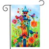 YMYIELD Whimsical Bird Garden Flag 12x18 Inch Double Sided Welcome