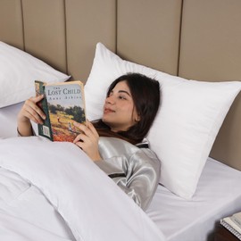 BedLooms White Pillow Cases 2 Pack - 100% Microfiber Envelope Closure Stripe Pillow Cases 50x75cm Premium Hotel Quality Anti Allergy Pillow Cover