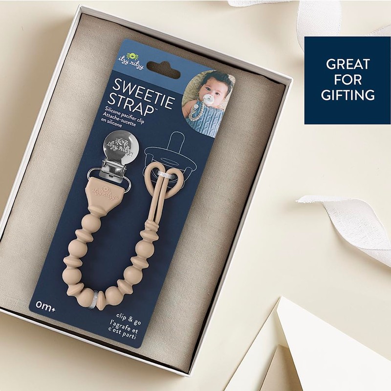 Itzy Ritzy Silicone Pacifier Clip; 100% Food Grade Silicone Pacifier