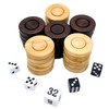 Melia Games Backgammon Olive Wood Replacement Tiles Standard Size 35
