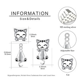 JUSTKIDSTOY Hypoallergenic Cat Earrings Stud 925 Sterling Silver Kitten Ear Jacket Earrings for Women Pet Lover Cat Jewelry Gifts