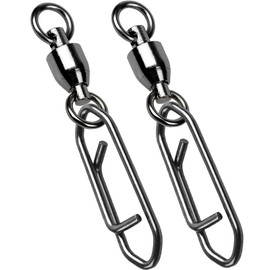AMYSPORTS Bearing Rolling Fishing Swivel Freshwater High Strength Snap Swivels Stainless Snap Swivels Fishing Clip Steel Black Nickel 25pcs 67lbs
