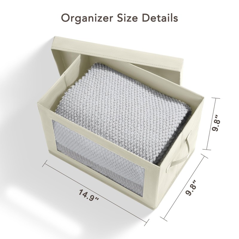 Homsorout Storage Bins Closet Storage - Bins with Lid, Stackable