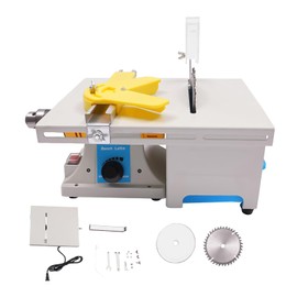 JAYGOVAN Multi-Functional Table Saw,750W Mini Desktop Electric Saw Cutter Speed & Angle Adjustable,6" Cutting Diameter with Blade Flexible Shaft and More Accessories for Nephrite, Wood, Amber, Beeswax