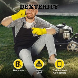 TitanFlex Heavy Duty Nitrile Gloves, 6 Mil Yellow Raised Diamond Texture, Mechanic Disposable Gloves, Latex Free, Powder Free, 100-ct Box(XL)