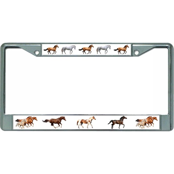 License Plates Online Wild Horses Chrome License Plate Frame